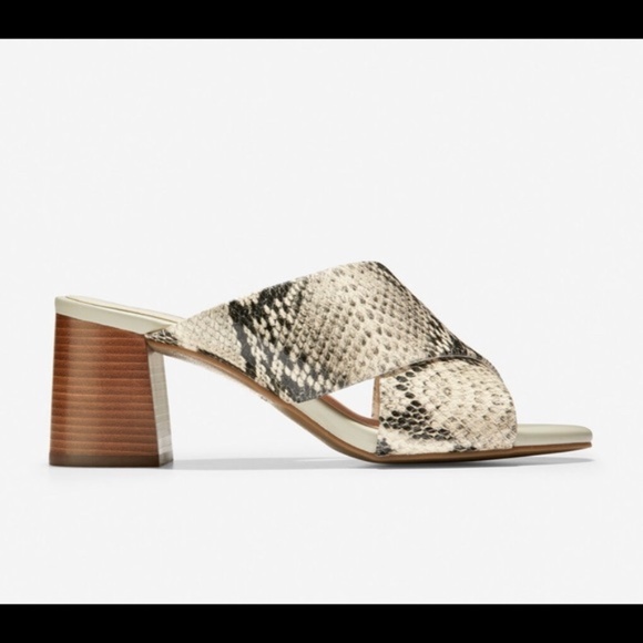 Cole Hahn Python Dakota Criss Cross Mule Sandal 🖤👡 - Picture 2 of 8
